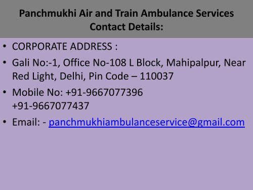 Panchmukhi Inexpensive Air Ambulance Services in Dehradun