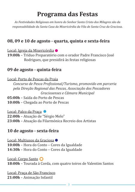 Programa das Festas do Senhor Santo Cristo dos Milagres 2018