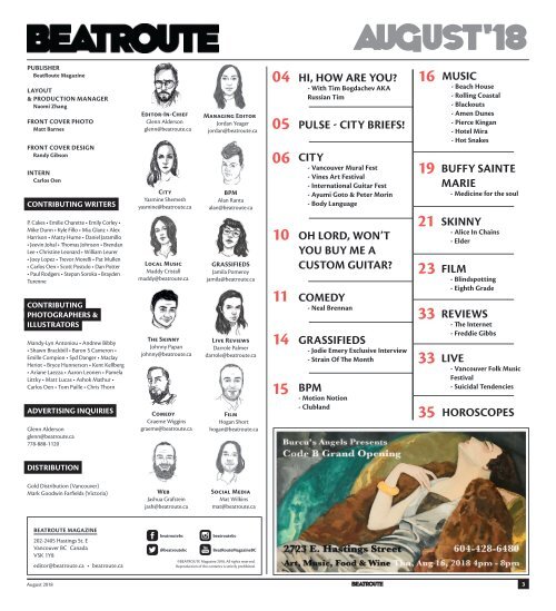 BeatRoute Magazine BC Edition August 2018