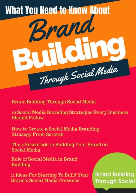 What You Need to Know About Brand Building Through Social Media