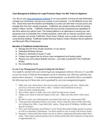 Case Management Software for Legal Practices Helps You Win Trials & Litigations
