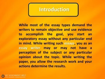 Exploratory Essay