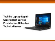 Toshiba Laptop Repair Centre: Best Service Provider for All Laptop Technical Issues