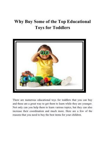 Why Buy Some Of The Top Educational Toys For Toddlers 