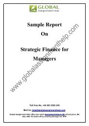 Sample on Strategic Finance for Managers 