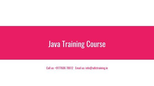 Core java training in Marathahalli, Bangalore