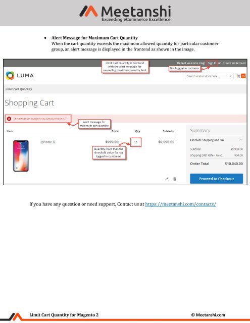 Magento 2 Limit Cart Quantity