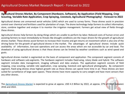 Agricultural Drones Market Research Report- Forecast to 2022