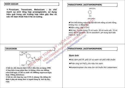 BÀI GIẢNG HÓA DƯỢC 2 (CỬ NHÂN HÓA DƯỢC) 2018 DS. HUỲNH TRƯỜNG HIỆP