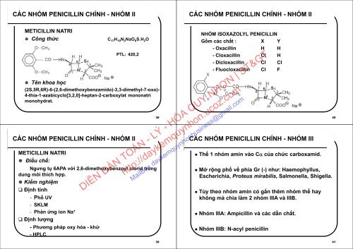 BÀI GIẢNG HÓA DƯỢC 2 (CỬ NHÂN HÓA DƯỢC) 2018 DS. HUỲNH TRƯỜNG HIỆP