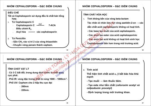 BÀI GIẢNG HÓA DƯỢC 2 (CỬ NHÂN HÓA DƯỢC) 2018 DS. HUỲNH TRƯỜNG HIỆP