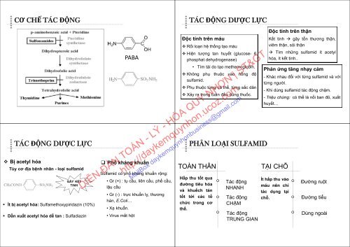 BÀI GIẢNG HÓA DƯỢC 2 (CỬ NHÂN HÓA DƯỢC) 2018 DS. HUỲNH TRƯỜNG HIỆP