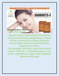 SHARRETS NATURAL HEALTH SUPPLEMENTS