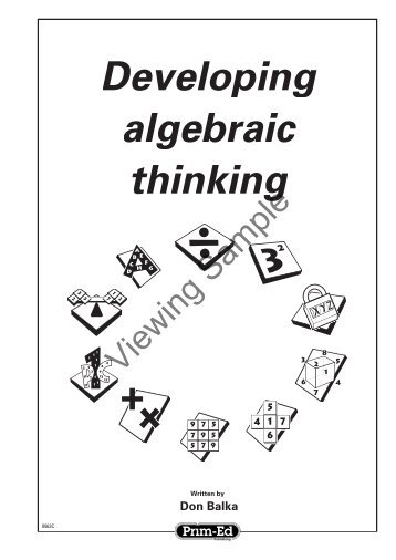 PR-0563IRE Developing Algebraic Thinking