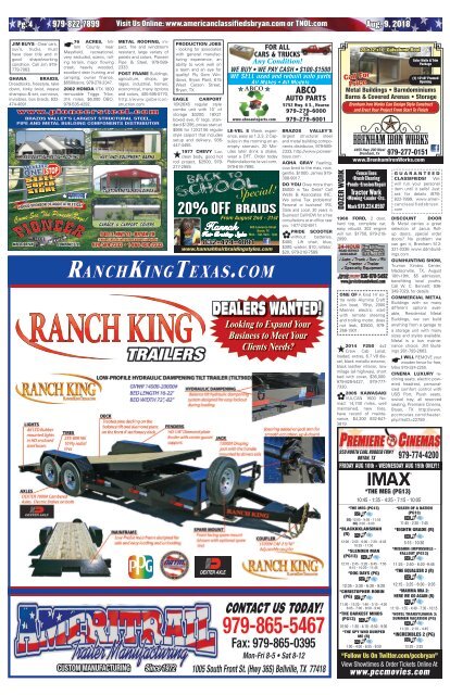American Classifieds/Thrifty Nickel Aug. 9th Edition Bryan/College Station