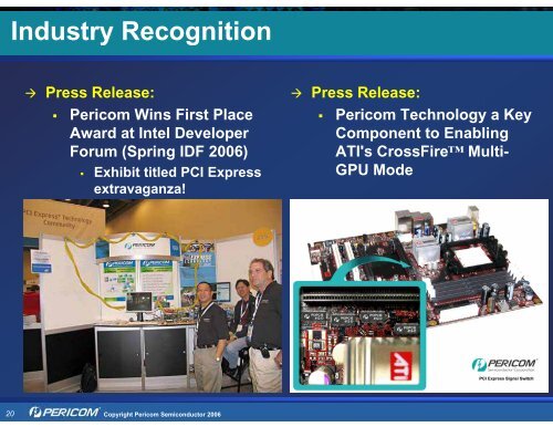 Pericom Solutions for PCI Express (PCIe) - Hy-Line