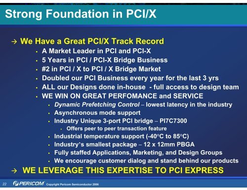 Pericom Solutions for PCI Express (PCIe) - Hy-Line