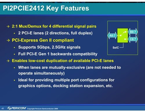 Pericom Solutions for PCI Express (PCIe) - Hy-Line