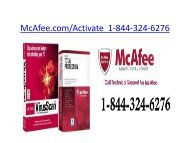 McAfee.com/Activate  | 1-844-324-6276 | McAfee antivirus 