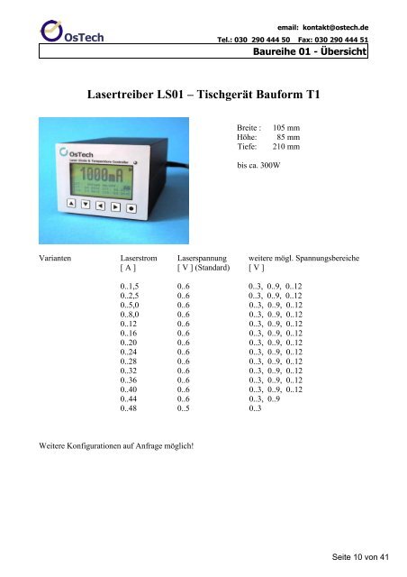 OsTech electro-optical-instruments Laser- und ... - Hy-Line