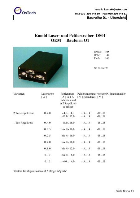 OsTech electro-optical-instruments Laser- und ... - Hy-Line