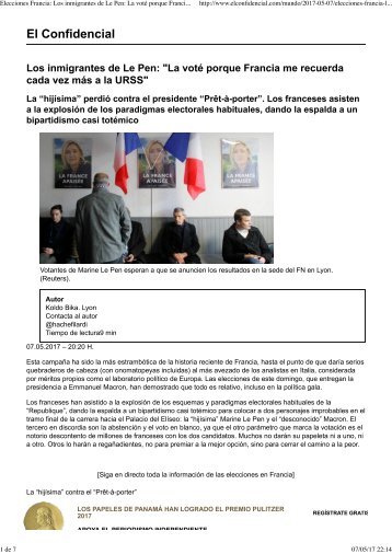Elecciones Francia: Los inmigrantes de Le Pen: La voté porque Francia me recuerda cada vez más a la URSS. Noticias de Mundo