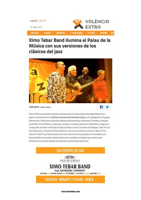 Press-Kit Ximo Tebar "Con Alma & United" [2018]