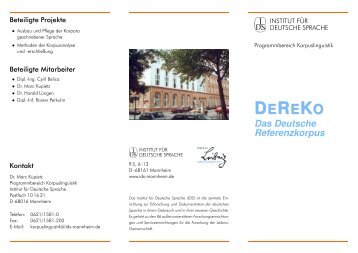 DEREKO DEREKO - Institut für Deutsche Sprache