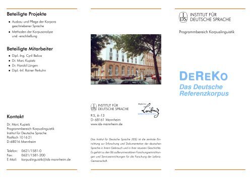 DEREKO DEREKO - Institut für Deutsche Sprache