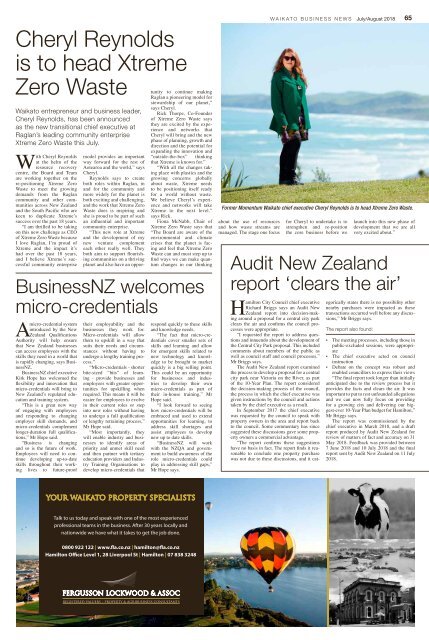 Waikato Business News July/August 2018