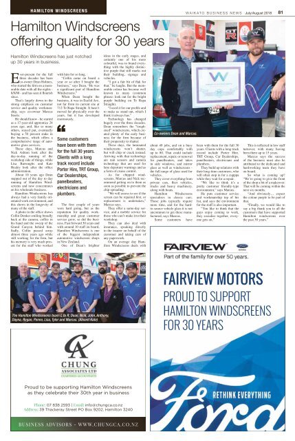 Waikato Business News July/August 2018