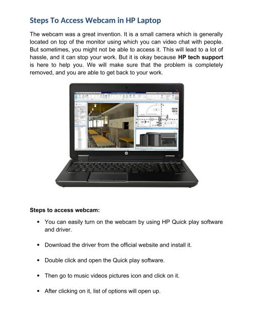 Steps to Access Webcam in HP Laptop