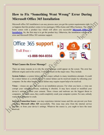 Microsoft Office 365 Help +1-888-964-8356