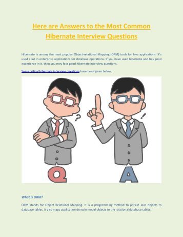 Here are Answers to the Most Common Hibernate Interview Questions
