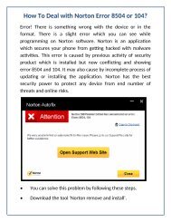 How To Deal With Norton Error 8504 or 104?