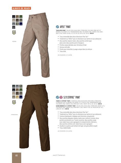 5.11 Tactical - Autumn/Winter - French Corp €