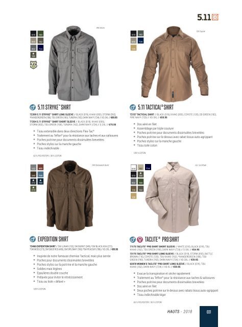 5.11 Tactical - Autumn/Winter - French Corp €