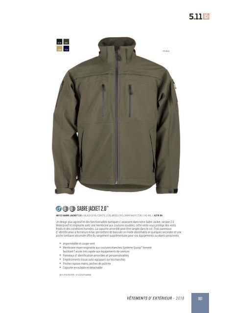 5.11 Tactical - Autumn/Winter - French Corp €
