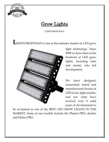 Buy Reasonable Priced Grow Lights at Ledhydroponics