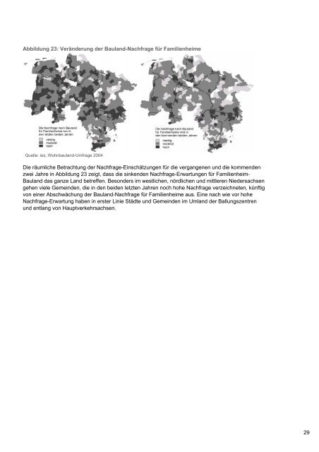 Wohnbaulandpotenziale regional erfasst 2004 - bei der NBank