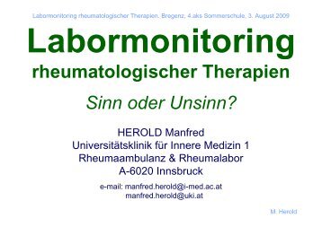 rheumatologischer Therapien Sinn oder Unsinn?