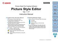 Picture Style Editor Ver 1.7 Instruction manual