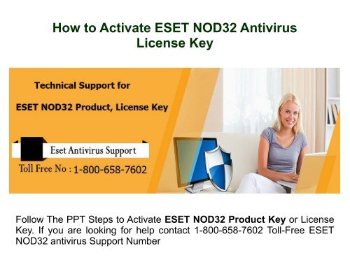 1-800-658-7602 Activate ESET Product or License Key