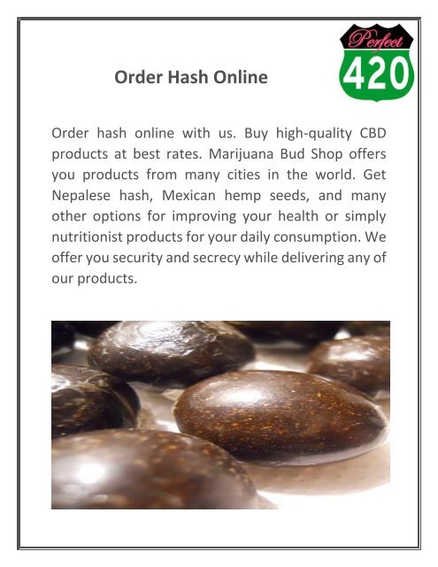 Order Hash Online | Hash for Sale Online - Perfect420