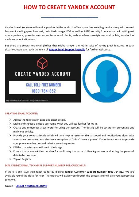 How to create Yandex account?