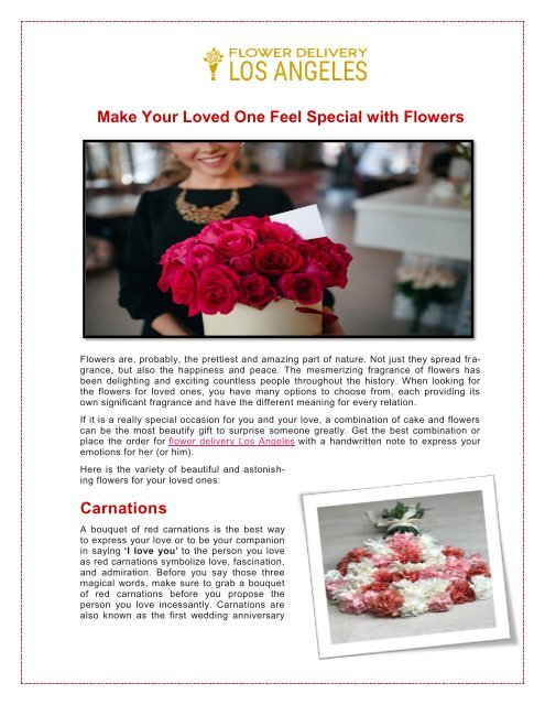 Make Your Loved One Feel Special with Flowers