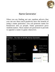 Free Name & Unique Identity Generator  Online - Elfqrin