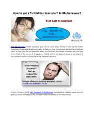 How to get a fruitful hair transplant In Bhubaneswar