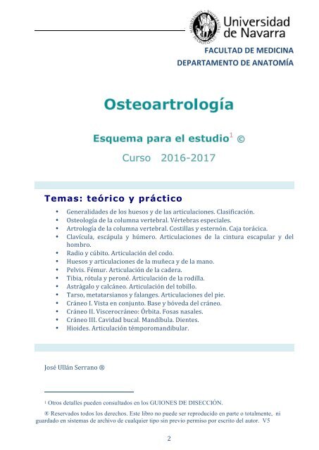 Osteoartrología unav