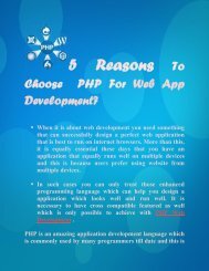 5 Reasons To Choose  PHP For Web App Development